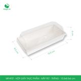  MFHP2T - Hộp giấy kraft thực phẩm - Nắp PET - Trắng - 15.5x8.5x6 cm 