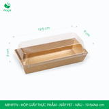  MFHP7N - Hộp giấy kraft thực phẩm - Nắp PET - Nâu - 19.5x9x6 cm 