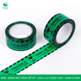  BK3E - 4.8cm - Block 6 cuộn/1.2kg - Băng keo HÀNG DỄ VỠ màu xanh lá đen 