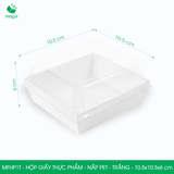  MFHPxT - Hộp giấy kraft thực phẩm - Nắp PET - Trắng - Nhiều Size 