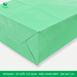  MTG6XM - 20x14x7 cm -Túi giấy có quai màu xanh mint 