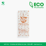  MFT1T3C - Túi bánh mì trắng in cam - "Đầu bếp" - 24x9.5x4.5 cm 