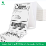  MGN2 - Giấy in nhiệt tự dính A7 - 500 tờ/ xấp - 75x100 mm 