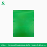  MT2XL2 - 20x30 cm - Túi nilon đóng hàng - 2 lớp - Xanh lá 