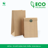  MFT3A - Túi giấy đựng thực phẩm màu nâu - 23.5 x 15 x 8 cm 