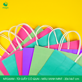  MTG6XM - 20x14x7 cm -Túi giấy có quai màu xanh mint 