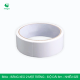  BK6x - Băng keo 2 mặt trắng - Độ dài 8m - Nhiều size 