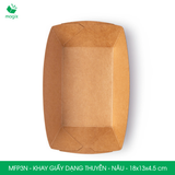  MFP3N - Khay giấy kraft dáng thuyền đựng thực phẩm - 18x13x4.5 cm 