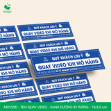  MDV2XD - Tem dán quay video - Xanh dương in trắng - 13x3,5 cm 