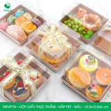  MFHP1N - Combo 25 hộp giấy kraft thực phẩm - Nắp PET - Nâu - 10.5x10.5x6 cm 