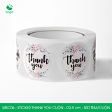  MSC06 - Cuộn Sticker Thank You tròn - Một thiết kế - 2.5cm - [500 tem/cuộn] 