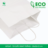  MTG4T - 35x25x12cm - Túi giấy Kraft màu trắng 