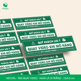  MDV2XL - Tem dán quay video - Xanh lá in trắng - 13x3,5 cm 