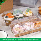  MFHPxN - Hộp giấy kraft thực phẩm - Nắp PET - Nâu - Nhiều Size 