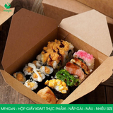  MFHGx - Hộp giấy kraft thực phẩm - Nắp gài - Nâu - Nhiều Size 