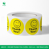  MSC01 - Cuộn Sticker Thank You tròn - Một thiết kế - 2.5cm - [500 tem/cuộn] 