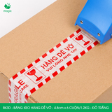  BK3D - 4.8cm - Block 6 cuộn/1.2kg - Băng keo HÀNG DỄ VỠ màu đỏ trắng 