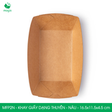  MFP2N - Khay giấy kraft dáng thuyền đựng thực phẩm - 16.5x11.5x4.5 cm 