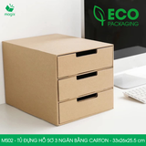  MS02 - Tủ đựng hồ sơ 3 ngăn bằng carton - 33x26x25.5 cm 