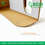  MKQ1T - Khay giấy hai ngăn có quai xách - Trắng - 17.5x8x9 cm 