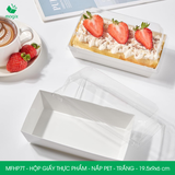  MFHP7T - Hộp giấy kraft thực phẩm - Nắp PET - Trắng - 19.5x9x6 cm 