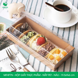  MFHP7N - Hộp giấy kraft thực phẩm - Nắp PET - Nâu - 19.5x9x6 cm 