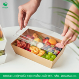  MFHP4N - Hộp giấy kraft thực phẩm - Nắp PET - Nâu - 20.5x15x6 cm 