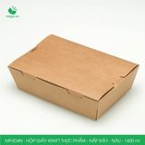  MFHD4N - Hộp giấy kraft thực phẩm - Nắp đậy - Nâu - 1600 ml 