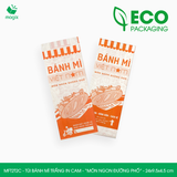  MFT2T2C - Túi bánh mì trắng in cam - "Món ngon đường phố" - 24x9,5x4,5 cm 