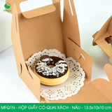  MFQ1N - Hộp giấy Kraft quai xách - Nâu - 13.5x10x10 cm 