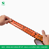  BK3C - 4.8cm - Block 6 cuộn/1.2kg - Băng keo HÀNG DỄ VỠ màu cam đen 