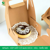  MFQxN - Hộp giấy Kraft quai xách - Nâu - Nhiều size 