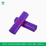  MT1T2 - 17x30 cm - Túi nilon đóng hàng - 2 lớp - Tím 
