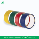  BKS1D - Băng keo Simili - Đỏ - Khổ 5cm x 7m - 6 cuộn/cây 