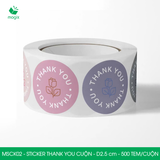  MSCK02 - Cuộn Sticker Thank You tròn - Nhiều thiết kế - 2.5cm - [500 tem/cuộn] 
