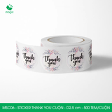  MSC06 - Cuộn Sticker Thank You tròn - Một thiết kế - 2.5cm - [500 tem/cuộn] 
