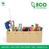  MKCN2N - Khay giấy có chia ngăn - Nâu - 30x20x10 cm 