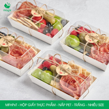  MFHPxT - Hộp giấy kraft thực phẩm - Nắp PET - Trắng - Nhiều Size 