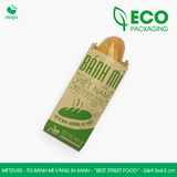  MFT2V5X - Túi bánh mì vàng in xanh - "Best street food" - 24x9,5x4,5 cm 