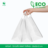  MTG4T - 35x25x12cm - Túi giấy Kraft màu trắng 