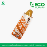  MFT2T1C - Túi bánh mì trắng in cam - "Chả cá" - 24x9,5x4,5 cm 
