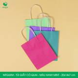  MTG6XM - 20x14x7 cm -Túi giấy có quai màu xanh mint 