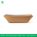  MFP2N - Khay giấy kraft dáng thuyền đựng thực phẩm - 16.5x11.5x4.5 cm 