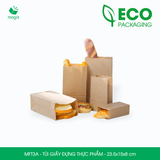  MFT3A - Túi giấy đựng thực phẩm màu nâu - 23.5 x 15 x 8 cm 