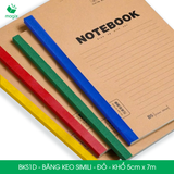  BKS1D - Băng keo Simili - Đỏ - Khổ 5cm x 7m - 6 cuộn/cây 