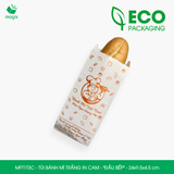  MFT1T3C - Túi bánh mì trắng in cam - "Đầu bếp" - 24x9.5x4.5 cm 