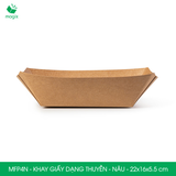  MFP4N - Khay giấy kraft dáng thuyền đựng thực phẩm - 22x16x5.5 cm 