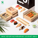  MFH1B - Hộp giấy kraft thực phẩm - Nắp đậy có cửa sổ - Nâu - 18x12x5 cm 