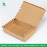  MFHD4N - Hộp giấy kraft thực phẩm - Nắp đậy - Nâu - 1600 ml 