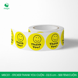  MSC01 - Cuộn Sticker Thank You tròn - Một thiết kế - 2.5cm - [500 tem/cuộn] 